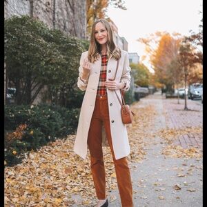 Brand new J.crew thinsulate Italian double cloth lady day coat beige size 2